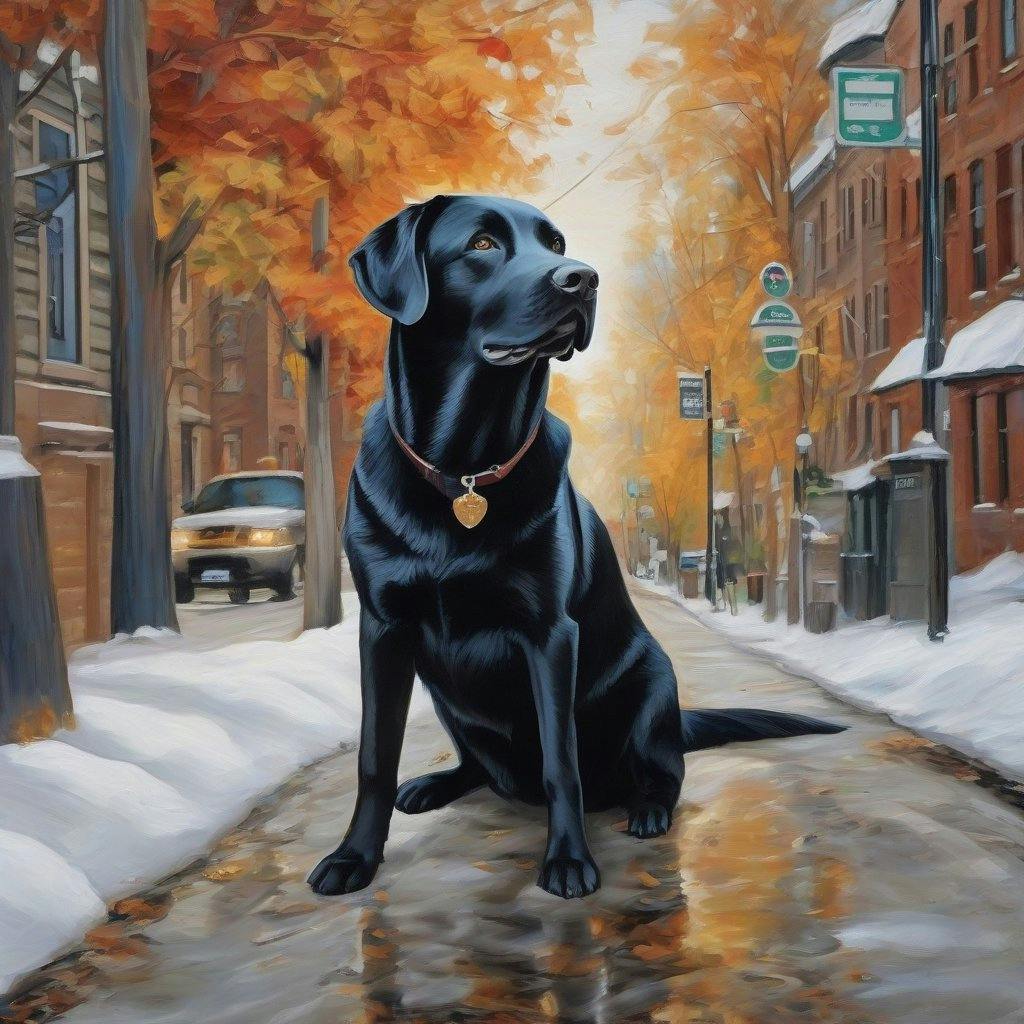 painting of a canadian labrador retriever dog