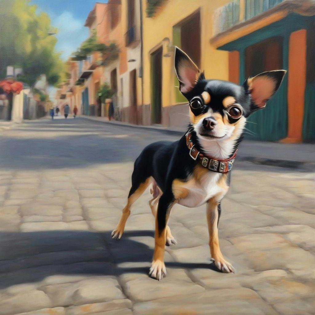 painting of a mexican chihuahua dog